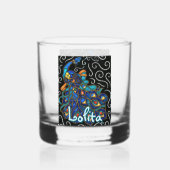 Whimsical Peacock Chalk Pastel Bird gepersonalisee Whisky Glas (Achterkant)
