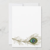Whimsical Peacock Feather Art Deco Wedding Kaart (Achterkant)
