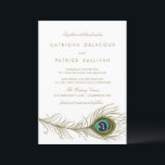 Whimsical Peacock Feather Art Deco Wedding Kaart<br><div class="desc">Maak een blijvende indruk met deze elegante,  aanpasbare trouwuitnodiging voor pauwenveren. Deze stijlvolle trouwuitnodiging is voorzien van een pauwendoezelillustratie en klassieke typografie en is ideaal voor bruiloften met ,  art deco- of juweelgetinte thema's. Pas namen,  datums,  bewoordingen,  lettertypen en kleuren aan uw huwelijksvisie aan.</div>