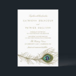 Whimsical Peacock Feather Art Deco Wedding Kaart<br><div class="desc">Maak een blijvende indruk met deze elegante,  aanpasbare trouwuitnodiging voor pauwenveren. Deze stijlvolle trouwuitnodiging is voorzien van een pauwendoezelillustratie en klassieke typografie en is ideaal voor bruiloften met ,  art deco- of juweelgetinte thema's. Pas namen,  datums,  bewoordingen,  lettertypen en kleuren aan uw huwelijksvisie aan.</div>