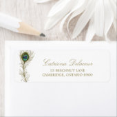 Whimsical Peacock Feather Return Address Label (Insitu)