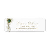 Whimsical Peacock Feather Return Address Label (Voorkant)