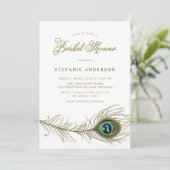 Whimsical Peacock Feather  Vrijgezellenfeest Kaart (Staand voorkant)