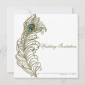 Whimsical Peacock Feather Wedding Invitation Kaart (Achterkant)