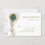 Whimsical Peacock Feather Wedding RSVP Kaart<br><div class="desc">RSVP-kaart met whimsical peace-ock vether-illustratie. Overeenkomende objecten gebied beschikbaar.</div>