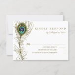 Whimsical Peacock Feather Wedding RSVP Kaart<br><div class="desc">Elegant en whimsical trouwreactiekaart met een paardenveer. Dit is een onderdeel van een trouwsuite "Peacock Feathers". Overeenkomende objecten zijn beschikbaar.</div>