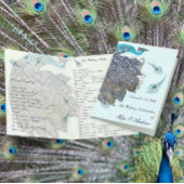 Whimsical Peacock Feathers Wedding Programme
