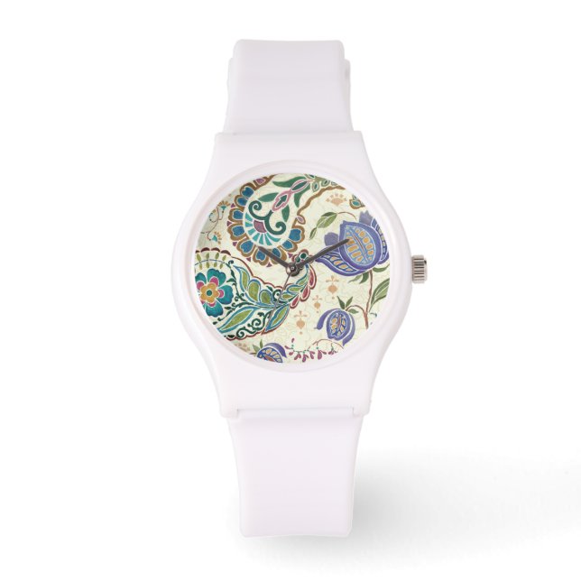 Whimsical Peacock Horloge (Voorkant)