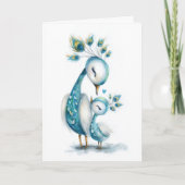Whimsical Peacock Mother's Day Feestdagen Kaart (Voorkant)