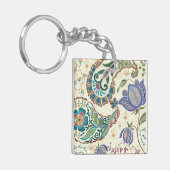 Whimsical Peacock Sleutelhanger (Voorkant Links)