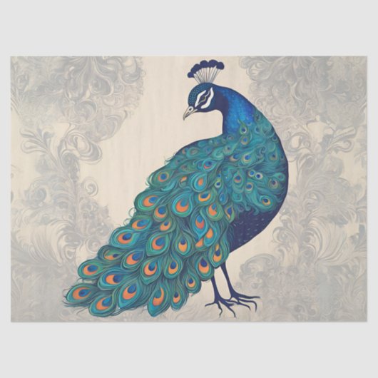 Whimsical Peacock Tissuepapier (Voorkant)