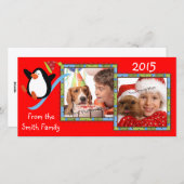 Whimsical Penguin 2 Foto Vakantie Kaarten (Voorkant / Achterkant)