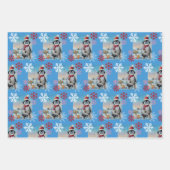 Whimsical Penguin Ice Vist Waterverf kunst Inpakpapier Vel (Voorkant)