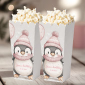 Whimsical Penguin Verjaardag |  roze Bedankdoosjes