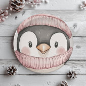 Whimsical Penguin Verjaardag |  roze Papieren Bordje