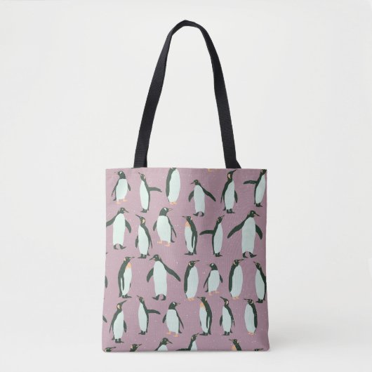 Whimsical Penguins Pattern op Violet Tote Bag (Voorkant)