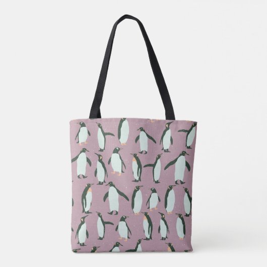 Whimsical Penguins Pattern op Violet Tote Bag (Achterkant)
