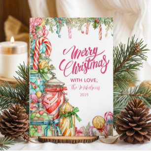 Whimsical Peppermint Holiday Feestdagenkaart