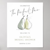 Whimsical Perfect Pair Pear Welcome Bridal Shower Poster (Voorkant)