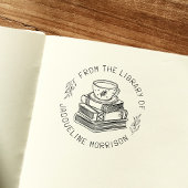 Whimsical Personal Library Bookplate Book Stamp Zelfinktende Stempel