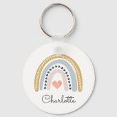 Whimsical Personalized Boho Rainbow Sleutelhanger (Voorkant)