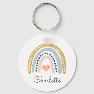Whimsical Personalized Boho Rainbow Sleutelhanger