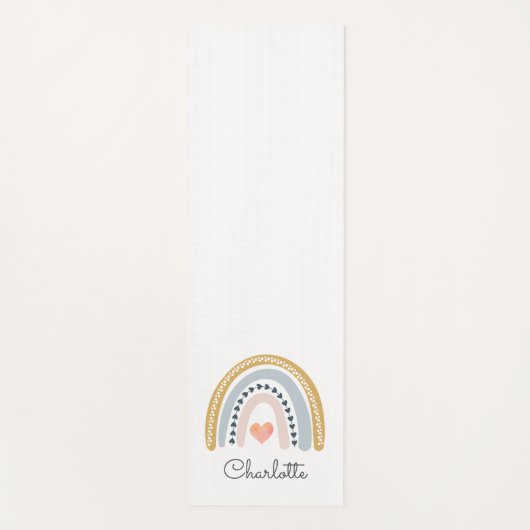 Whimsical Personalized Boho Rainbow Yogamat (Voorkant)