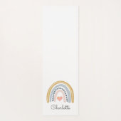 Whimsical Personalized Boho Rainbow Yogamat (Achterkant)