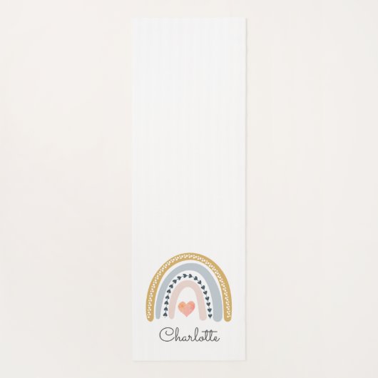 Whimsical Personalized Boho Rainbow Yogamat (Achterkant)