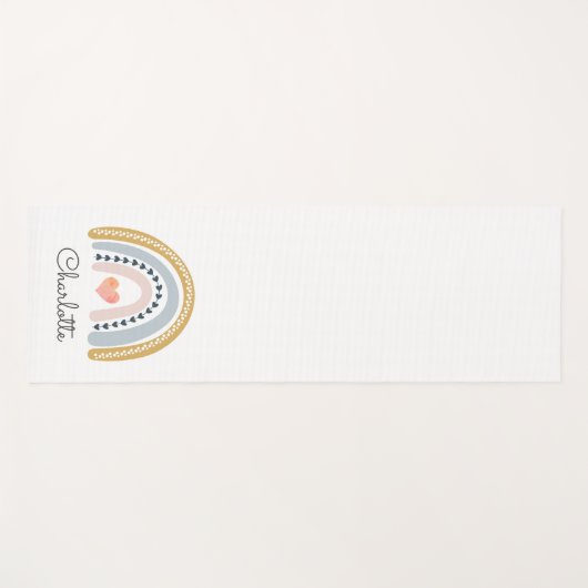 Whimsical Personalized Boho Rainbow Yogamat (Voorkant (horizontaal))