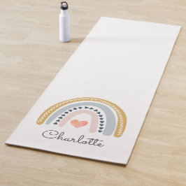 Whimsical Personalized Boho Rainbow Yogamat
