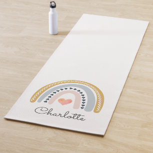 Whimsical Personalized Boho Rainbow Yogamat