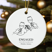 Whimsical Personalized Engagement Christmas Keramisch Ornament