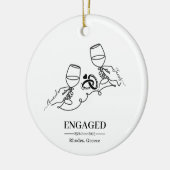 Whimsical Personalized Engagement Christmas Keramisch Ornament (Links)