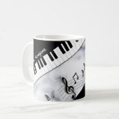 Whimsical Personalized Piano Keys Coffee Mok (Voorkant links)