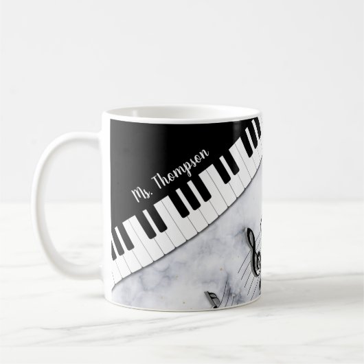 Whimsical Personalized Piano Keys Coffee Mok (Links)
