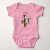 Whimsical Personalized Snowman with Candy Cane Romper (Voorkant)