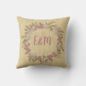 Whimsical Personalized Wedding Bride Groom Rustic Kussen (Achterkant)