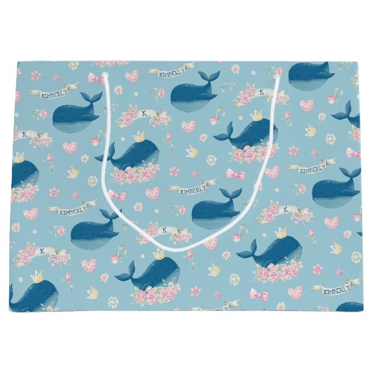Whimsical Personalized Whale Groot Cadeauzakje (Voorkant)