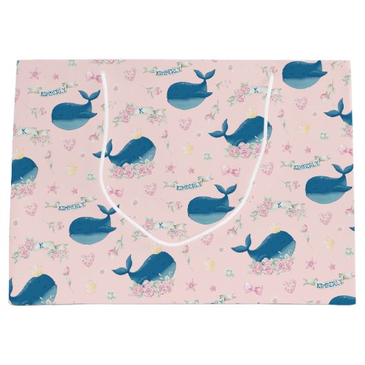 Whimsical Personalized Whale Groot Cadeauzakje (Voorkant)
