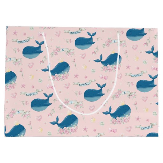 Whimsical Personalized Whale Groot Cadeauzakje (Achterkant)