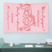Whimsical Persoonlijk Verloving Koppel Bord Spandoek (Beurs)