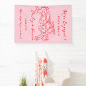 Whimsical Persoonlijk Verloving Koppel Bord Spandoek (Insitu)