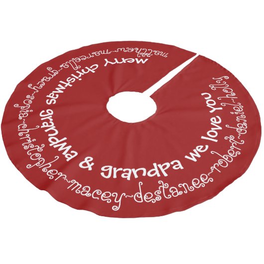 Whimsical Persoonlijke kleinkinderen noemen Grandp Kerstboom Rok (Gekanteld)