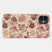 Whimsical Perzik Bruin Bloemen Patroon Case-Mate iPhone Case (Achterkant (horizontaal))
