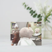 Whimsical Pet Barber Shop Aankondigingskaart (Staand voorkant)