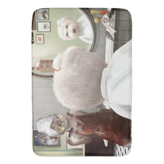 Whimsical Pet Barber Shop Badmat (Voorkant Verticaal)