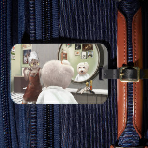 Whimsical Pet Barber Shop Bagagelabel