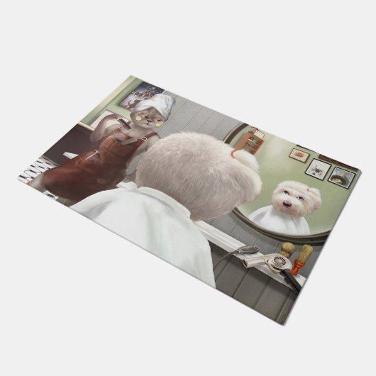 Whimsical Pet Barber Shop Deurmat (Schuin)