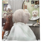 Whimsical Pet Barber Shop Douchegordijn (Voorkant)